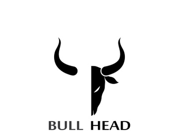 Retro vintage bull head horns logo. preview picture