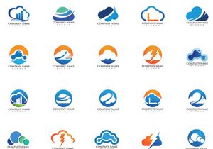 Cloud template logo vector