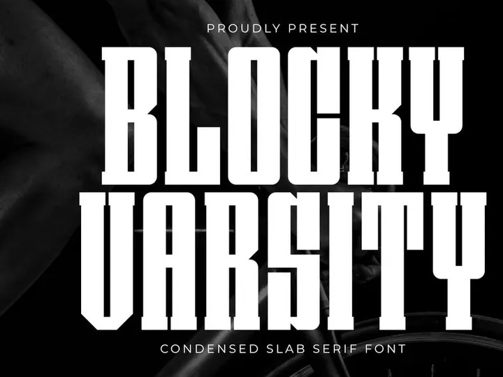 Blocky Varsity - Condensed Slab Serif Font