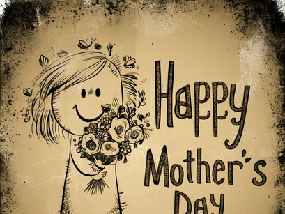 Happy Mother Day Vector Illustration