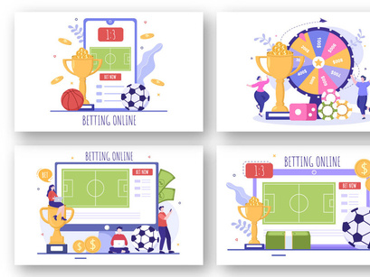 17 Online Betting Sports Game Illustration