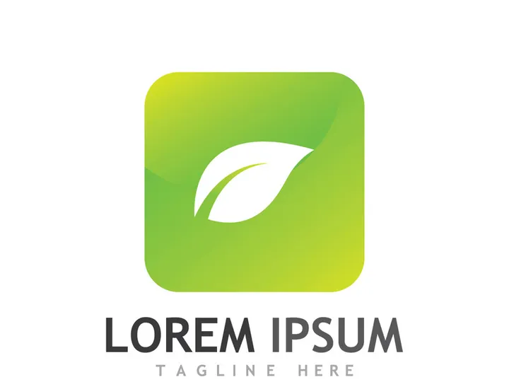 Natural green leaf logo design.