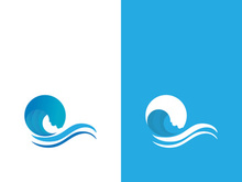 Wave beach vector illustration design logo