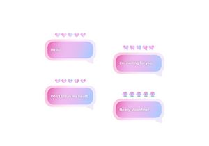 Valentine's Day Text Bubbles Ui UX Design