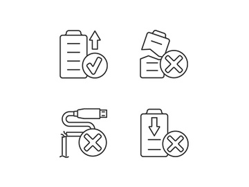 Drone performance linear manual label icons set preview picture