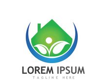 Natural green leaf logo.