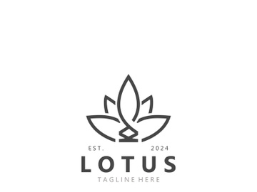 Lotus flower minimalist design, elegance Lotus flower logo template preview picture