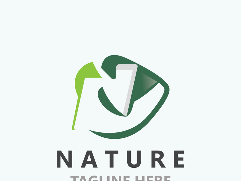 Letter N nature ecology logo with leaves suitable for business garden template vector