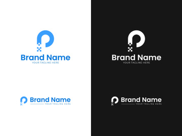 Letter P Pixel Logo Design preview picture