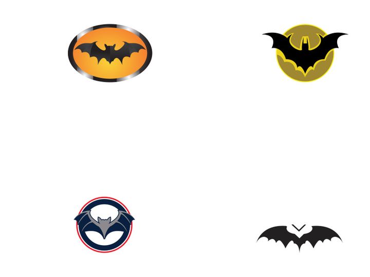 Bat silhouette logo.
