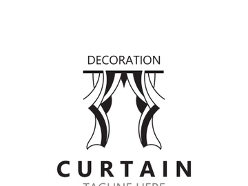 Curtain logo decoration style minimalist elegant vector design illustration preview picture