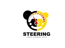 Car Steering Logo, Driver Vector