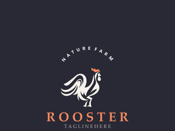 Modern and minimalist rooster logo design, poultry farm logo, vintage symbol preview picture