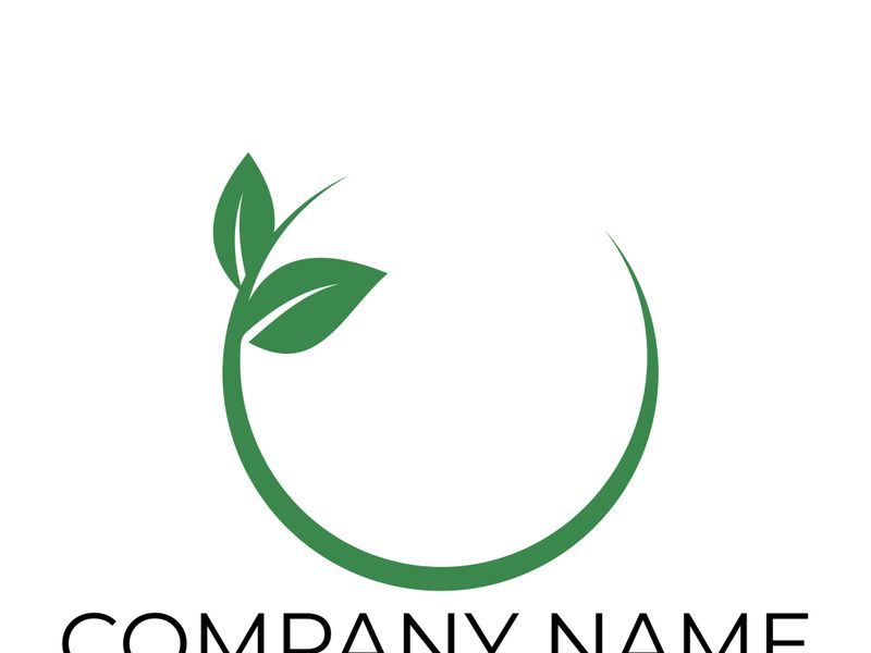 Green leaf logo design vector illustration