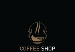 Coffee Shop logo minimalist and simple hipster with cup outline vintage style
