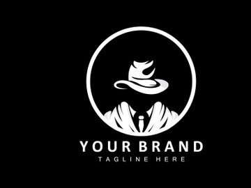 Mafia Logo Design, Tuxedo Suit Icon, Vector Businessman, Logo Detective, Brand Label preview picture