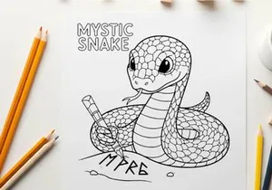 Mystic snake charm flat design vector illustration