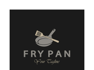frying pan and spatula logo, kitchen cooking equipment, for business, company, restaurant preview picture