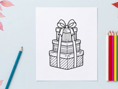 Stacked gift boxes with ribbon bow for festive Christmas celebration and holiday gifting