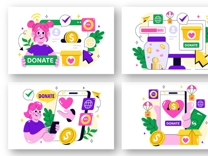 10 Online Fundraising Illustration