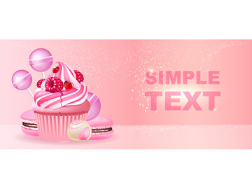 Confectionery realistic vector product ads banner template preview picture