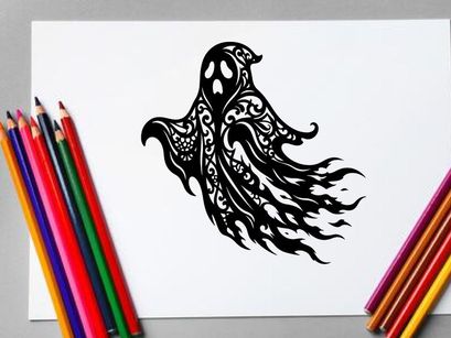 Intricate Black and White Hummingbird Tattoo Design for Body Art