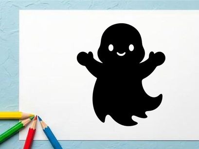 Ilustração de Fantasminha de Halloween para Crianças e Decoração de Feriados