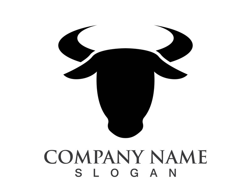 Bull head logo vector icon design illustration