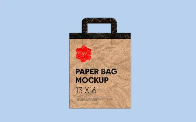 Paper Bag Mockup with Realistic Paper Texture