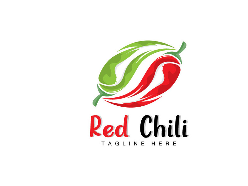 Red Chili Logo, Hot Chili Peppers Vector, Chili Garden House Illustration, Company Product Brand Illustration