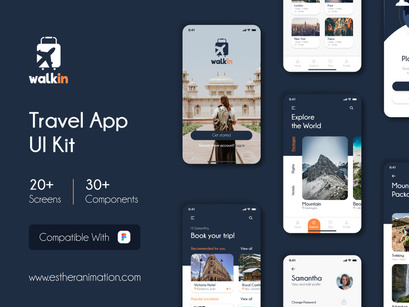 Travel App UI Kit-WalkIn