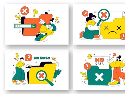 10 No Data Vector Illustration