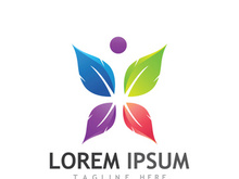 Natural green leaf logo.