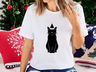 Cat Wearing a Party Hat Silhouette