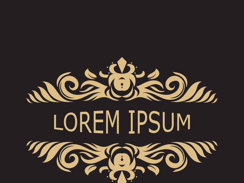 Gold luxury floral vintage monogram decorative logo template