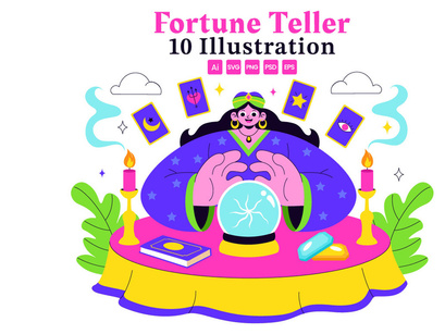 10 Fortune Teller Tarot Illustration
