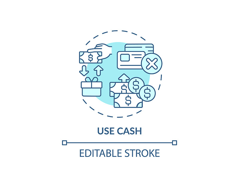 Using cash concept icon