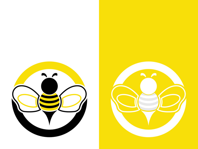 Bee logo vector icon illustration design