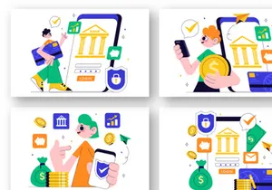 10 Online Banking Illustration