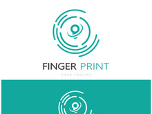 simple flat fingerprint logo,for security,identification,badge,emblem,business card,digital,vector