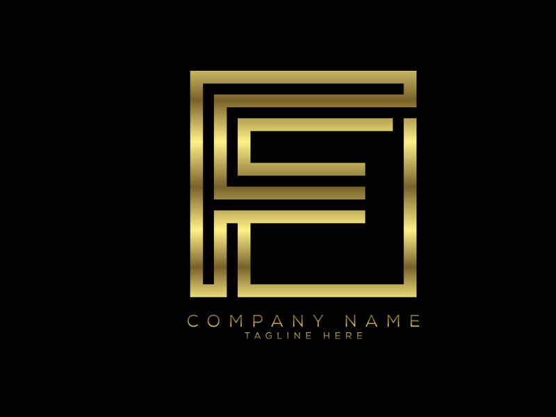 Luxury golden color line letter, Graphic Alphabet Symbol for Corporate Business Identity