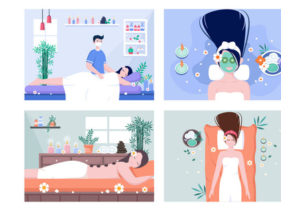 22 Massage and Body Spa Illustration
