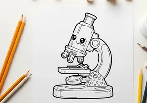 Microscope science lab equipment vector illustration flat design