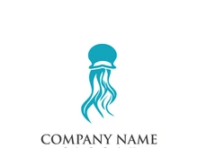 Jellyfish icon illustration design, simple logo template vector