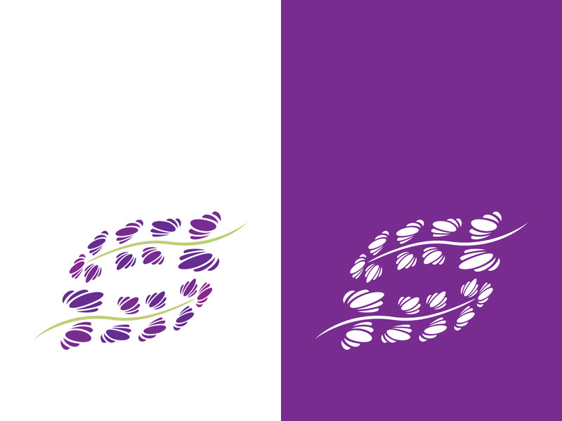 Fresh lavender flower logo vector flat design