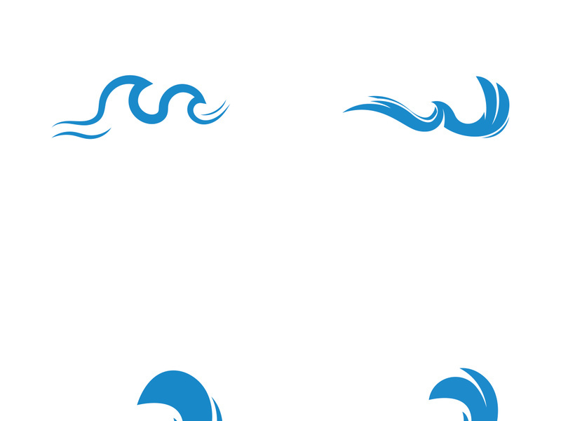 Ocean water wave wave logo design.