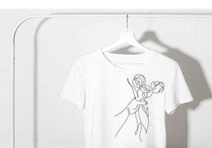 Flower Bouquet Minimalist Line Art Drawing