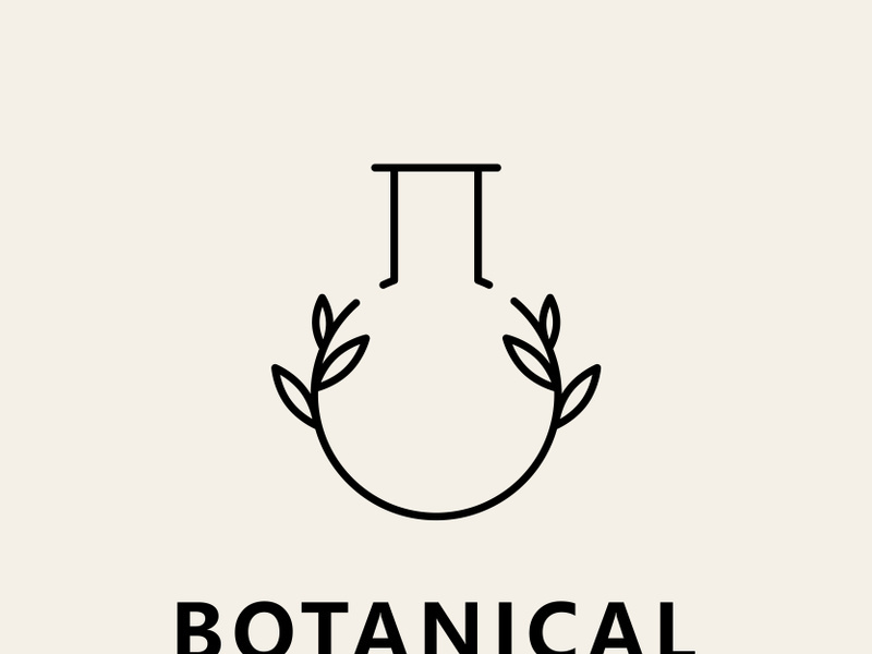 Vector botanical logo template in elegant hand draw and minimal style. Isolated object  flower.For badges  logotypes and branding