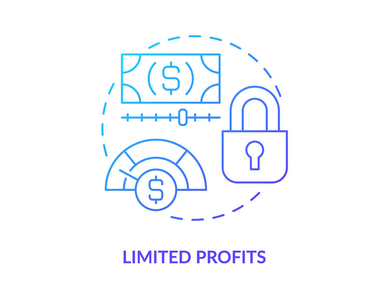 Limited profits blue gradient concept icon