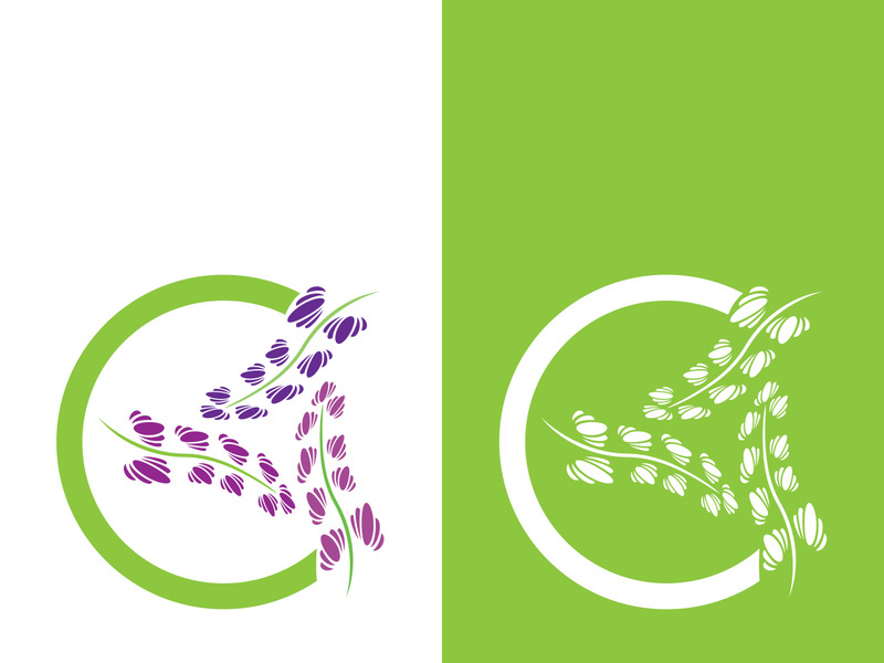 Fresh lavender flower logo vector flat design